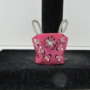 Women's Fuchsia Tube Top Brooch Pin